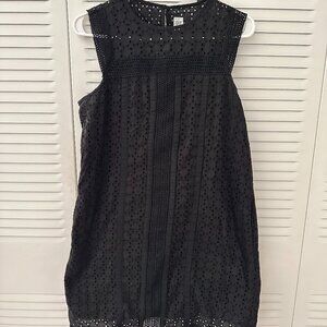 Gap Women's Black Boho  Crochet Eyelet Lace Sleeveless Dress Size XS